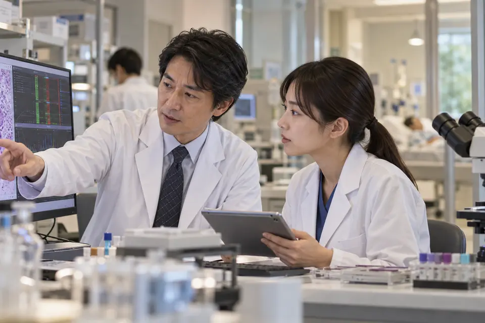 General medical research and pathology scene